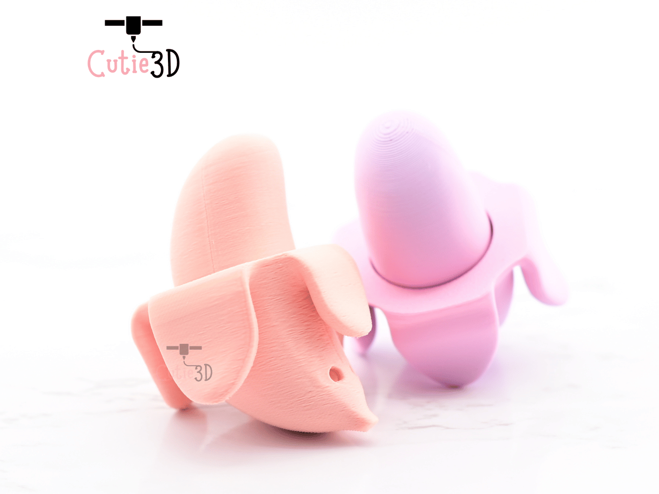 Digital Downloads - Cutie3D Peeled Banana Keycap Fidget Clicker Keychain - Cute Backpack Keychain