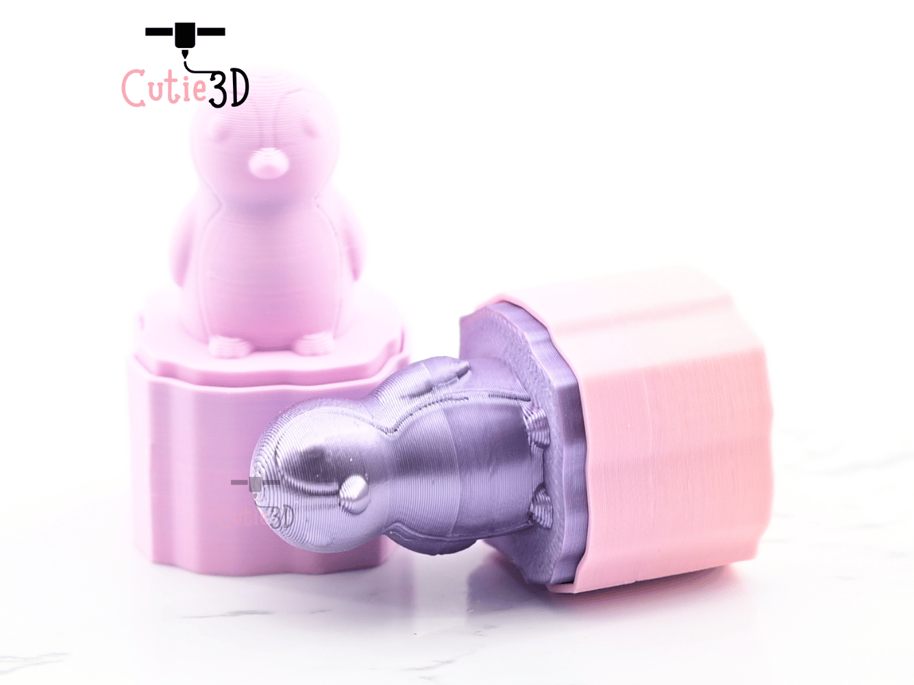 Digital Downloads - Cutie3D Penguin On Iceberg Keycap Fidget Clicker Keychain - Cute Backpack Keychain