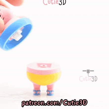 Digital Downloads - Cutie3D Pig In Swim Ring Summer Keycap Fidget Clicker Keychain - Cute Backpack Keychain