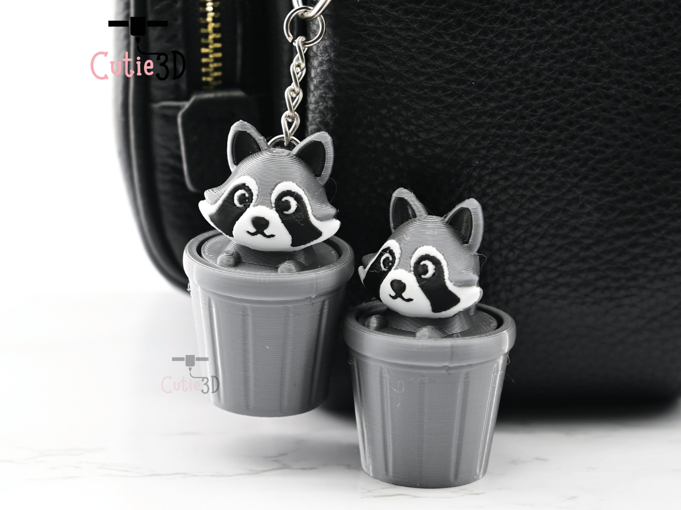 Digital Downloads - Cutie3D Raccoon In Trash Can Keycap Fidget Clicker Keychain - Cute Backpack Keychain