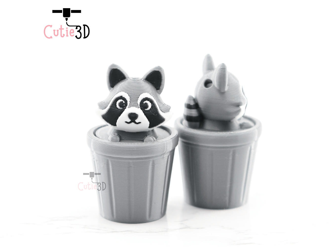 Digital Downloads - Cutie3D Raccoon In Trash Can Keycap Fidget Clicker Keychain - Cute Backpack Keychain
