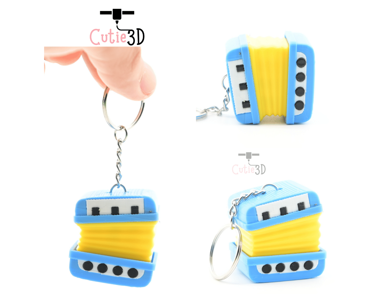 Digital Downloads - Cutie3D Retro Accordion For Music Lovers Keycap Fidget Clicker Keychain - Cute Backpack Keychain