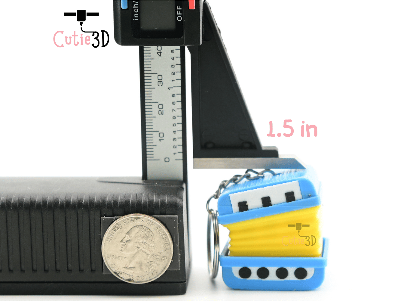 Digital Downloads - Cutie3D Retro Accordion For Music Lovers Keycap Fidget Clicker Keychain - Cute Backpack Keychain