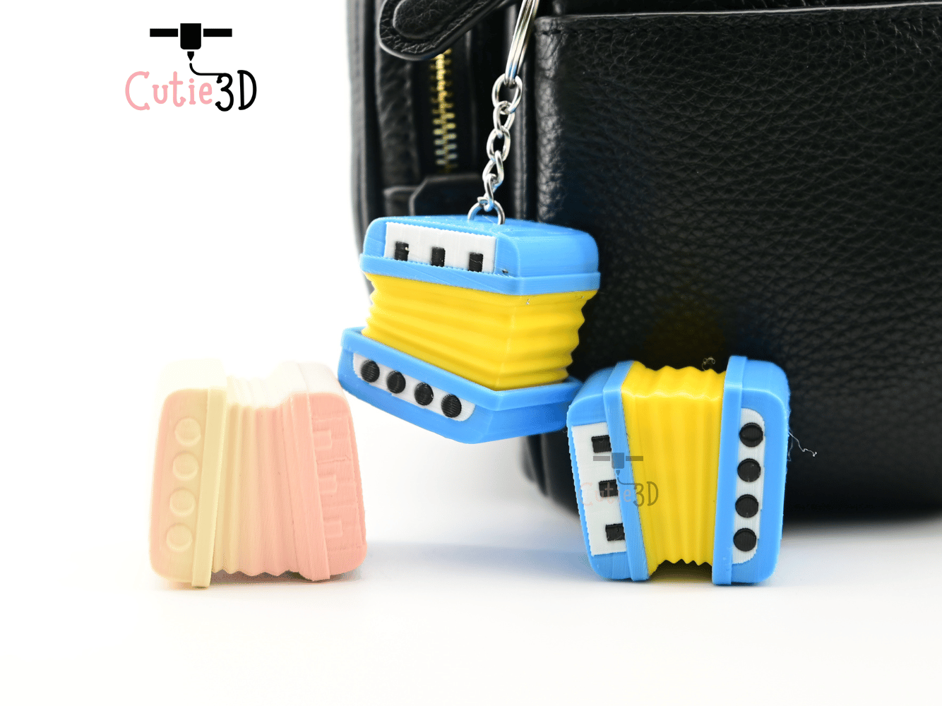 Digital Downloads - Cutie3D Retro Accordion For Music Lovers Keycap Fidget Clicker Keychain - Cute Backpack Keychain