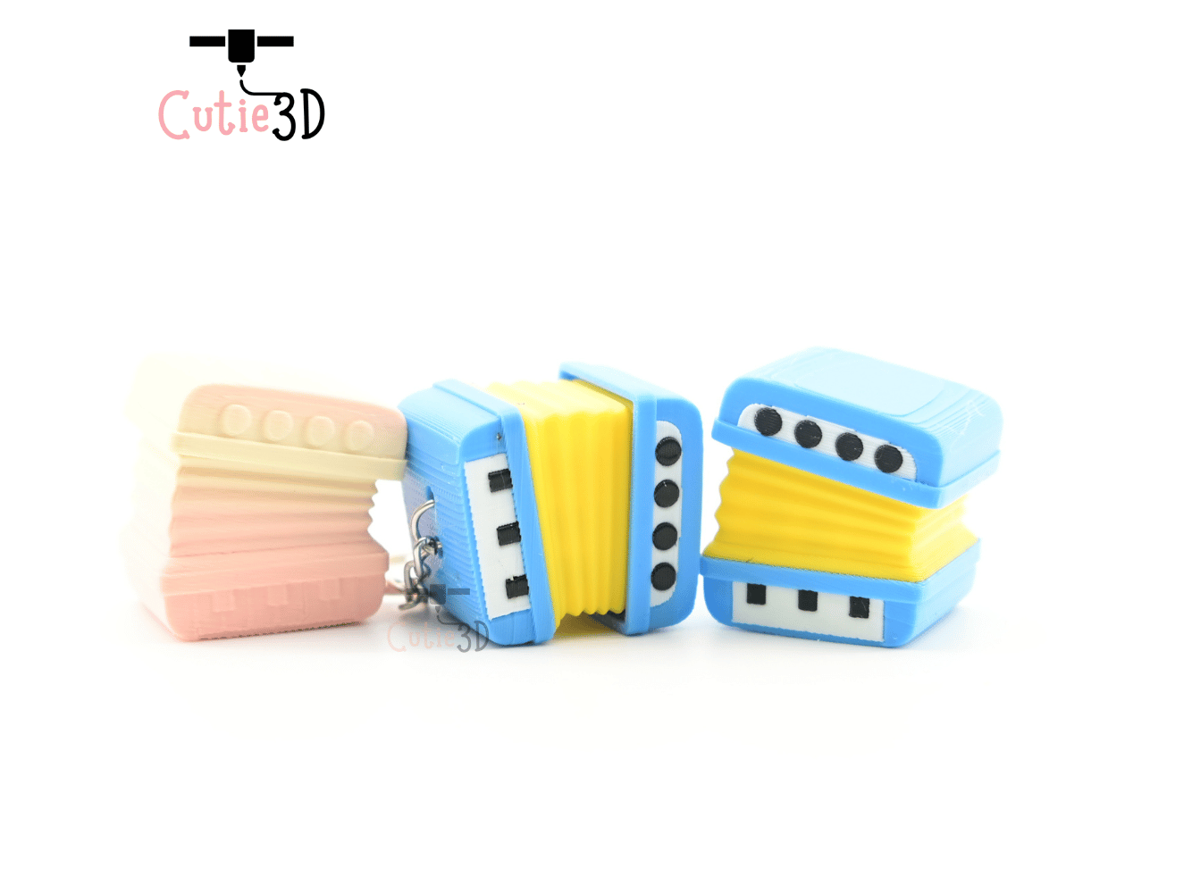 Digital Downloads - Cutie3D Retro Accordion For Music Lovers Keycap Fidget Clicker Keychain - Cute Backpack Keychain