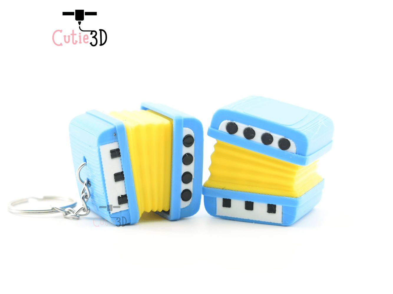 Digital Downloads - Cutie3D Retro Accordion For Music Lovers Keycap Fidget Clicker Keychain - Cute Backpack Keychain