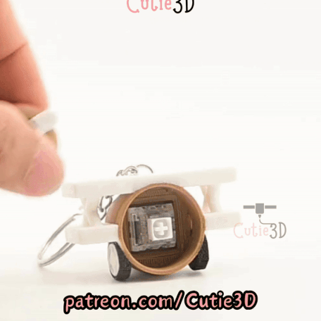 Digital Downloads - Cutie3D Retro Biplane Keycap Fidget Clicker Keychain - Cute Backpack Keychain