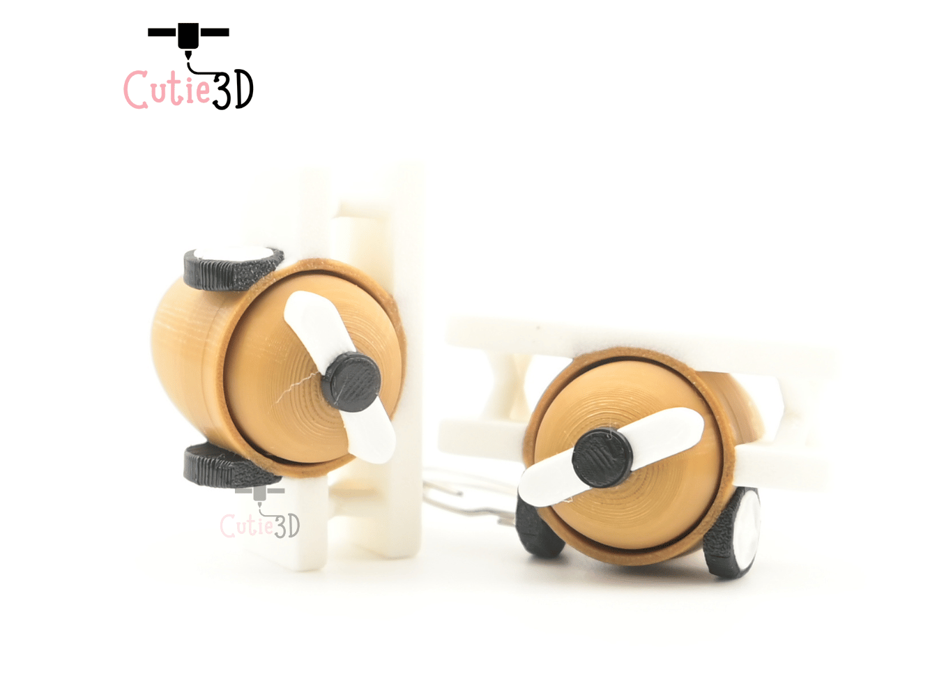 Digital Downloads - Cutie3D Retro Biplane Keycap Fidget Clicker Keychain - Cute Backpack Keychain