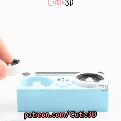 Digital Downloads - Cutie3D Retro Boombox Keycap Fidget Clicker Keychain - Cute Backpack Keychain
