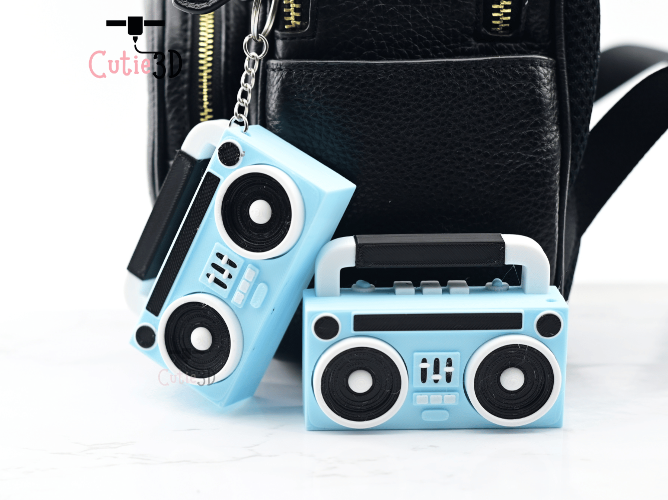 Digital Downloads - Cutie3D Retro Boombox Keycap Fidget Clicker Keychain - Cute Backpack Keychain