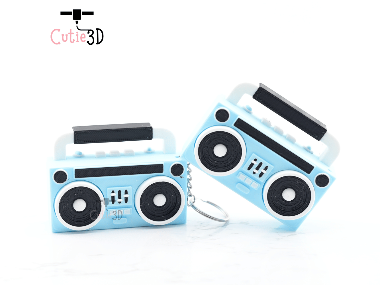 Digital Downloads - Cutie3D Retro Boombox Keycap Fidget Clicker Keychain - Cute Backpack Keychain