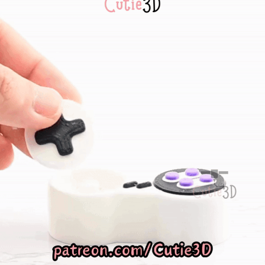Digital Downloads - Cutie3D Retro Game Controller Keycap Fidget Clicker Keychain - Cute Backpack Keychain