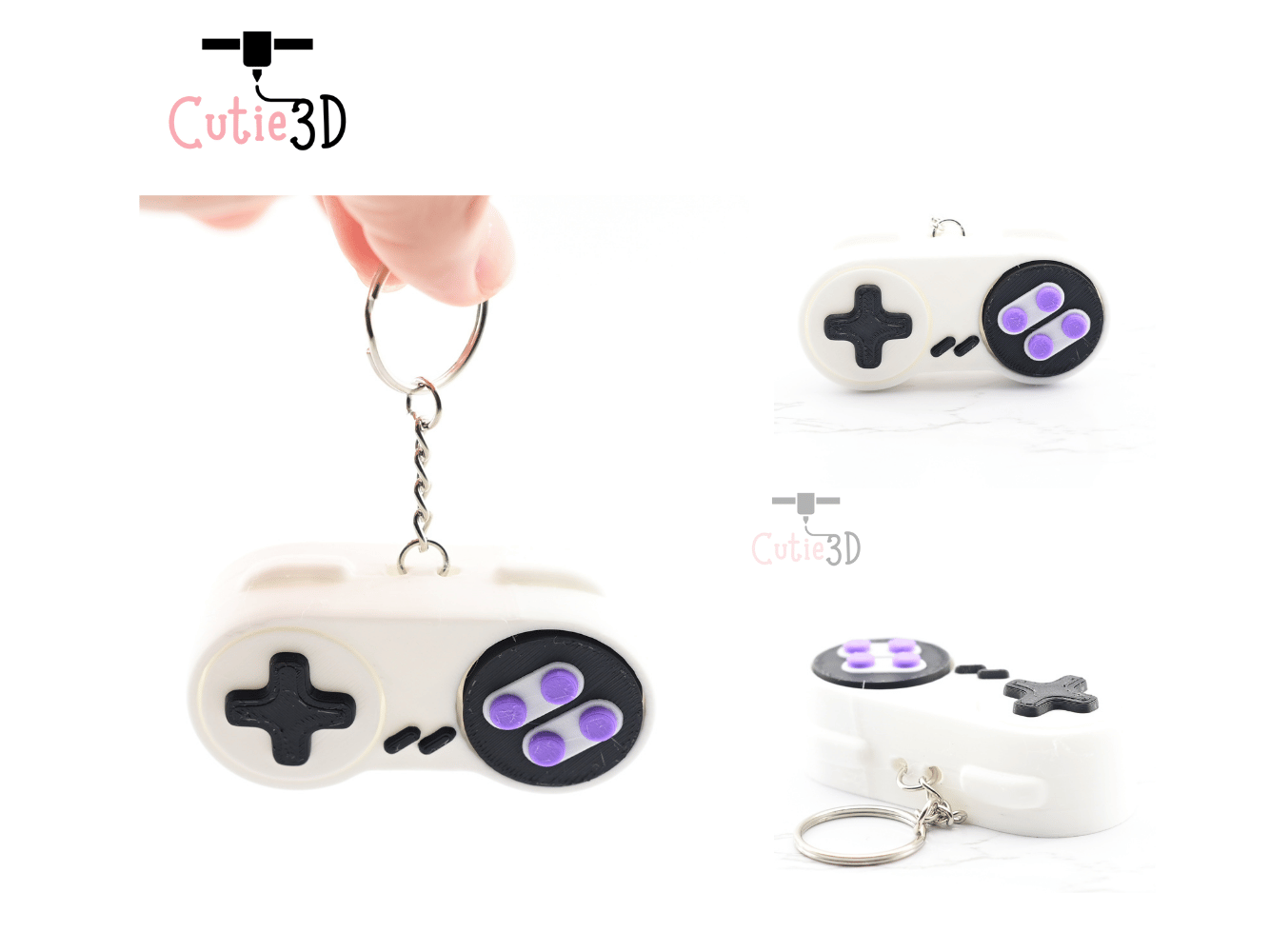 Digital Downloads - Cutie3D Retro Game Controller Keycap Fidget Clicker Keychain - Cute Backpack Keychain