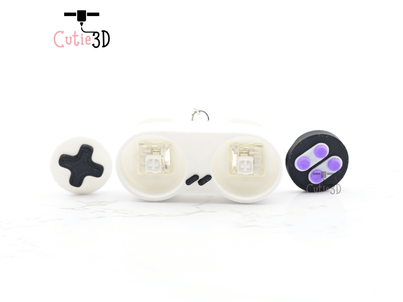 Digital Downloads - Cutie3D Retro Game Controller Keycap Fidget Clicker Keychain - Cute Backpack Keychain