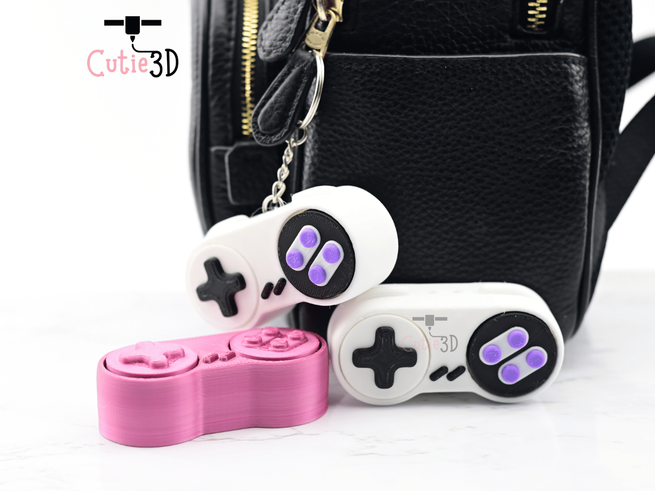 Digital Downloads - Cutie3D Retro Game Controller Keycap Fidget Clicker Keychain - Cute Backpack Keychain