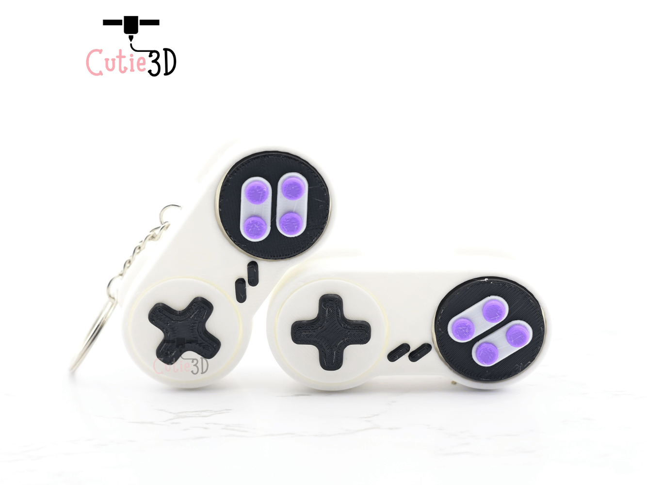 Digital Downloads - Cutie3D Retro Game Controller Keycap Fidget Clicker Keychain - Cute Backpack Keychain