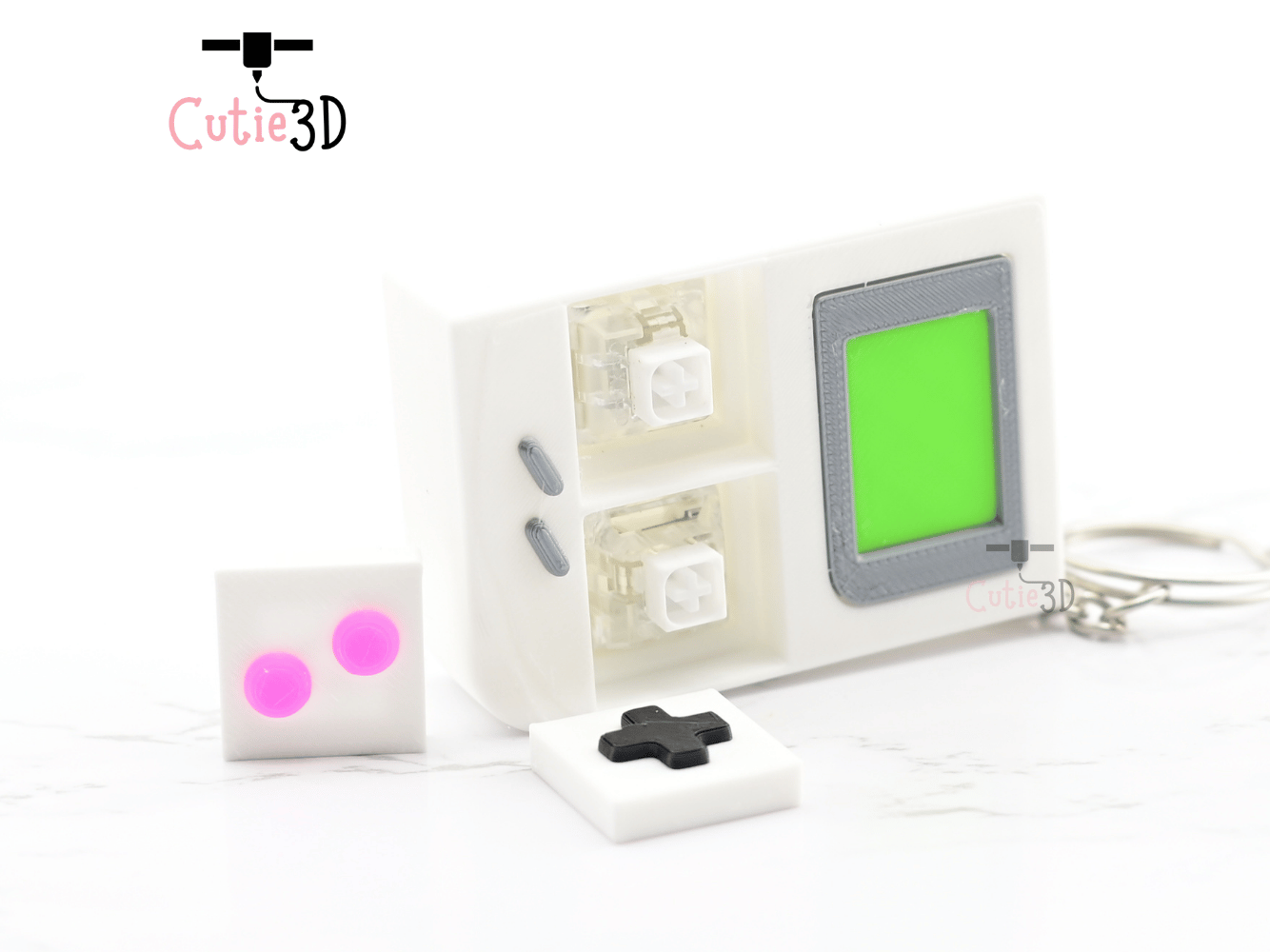 Digital Downloads - Cutie3D Retro Nintendo Game Boy Keycap Fidget Clicker Keychain - Cute Backpack Keychain
