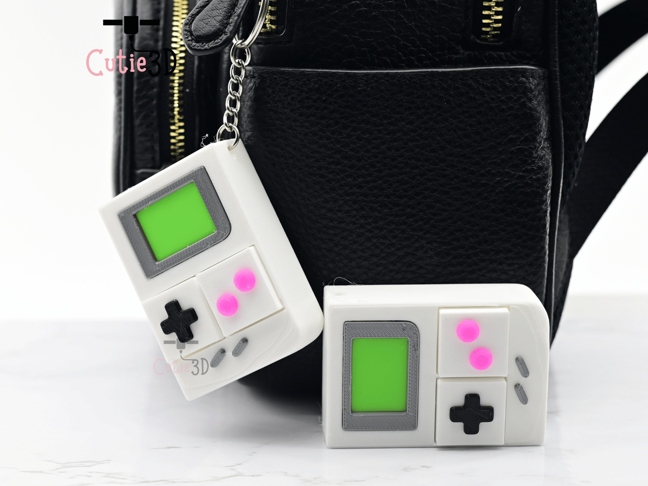 Digital Downloads - Cutie3D Retro Nintendo Game Boy Keycap Fidget Clicker Keychain - Cute Backpack Keychain