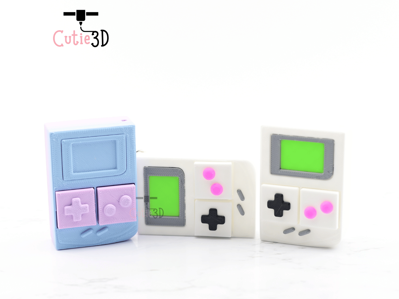 Digital Downloads - Cutie3D Retro Nintendo Game Boy Keycap Fidget Clicker Keychain - Cute Backpack Keychain