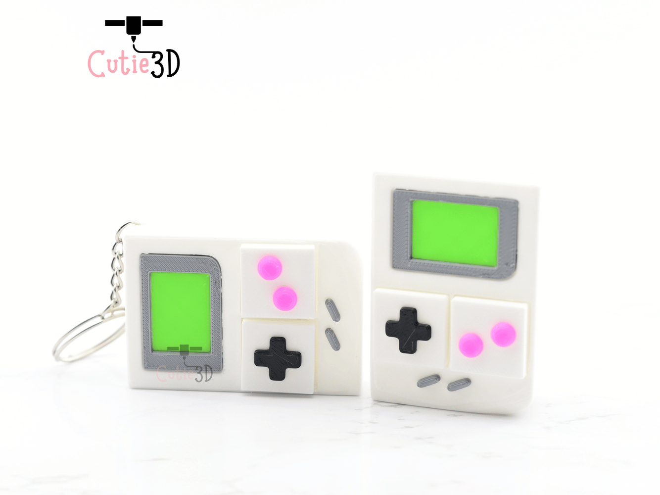 Digital Downloads - Cutie3D Retro Nintendo Game Boy Keycap Fidget Clicker Keychain - Cute Backpack Keychain