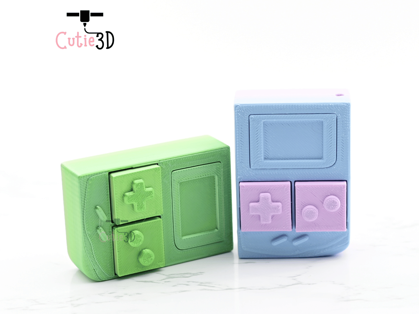 Digital Downloads - Cutie3D Retro Nintendo Game Boy Keycap Fidget Clicker Keychain - Cute Backpack Keychain