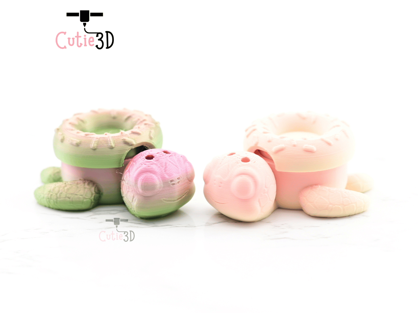 Digital Downloads - Cutie3D Sea Turtle Donut Keycap Fidget Clicker Keychain - Cute Backpack Keychain