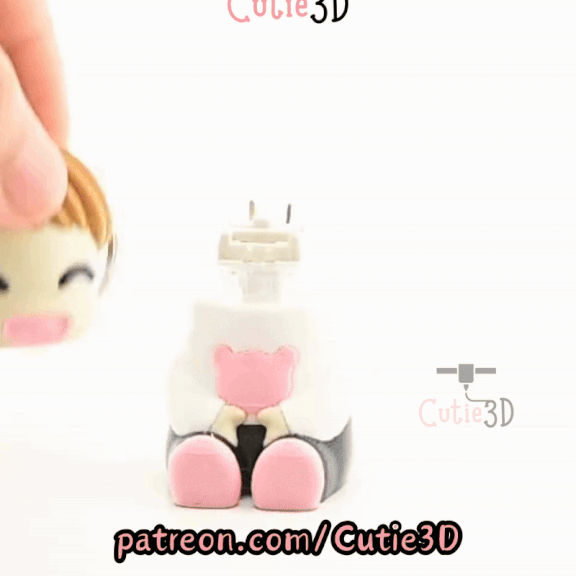 Digital Downloads - Cutie3D Set Of Chibi Emotional Expressions Keycap Fidget Clicker Keychain - Cute Backpack Keychain
