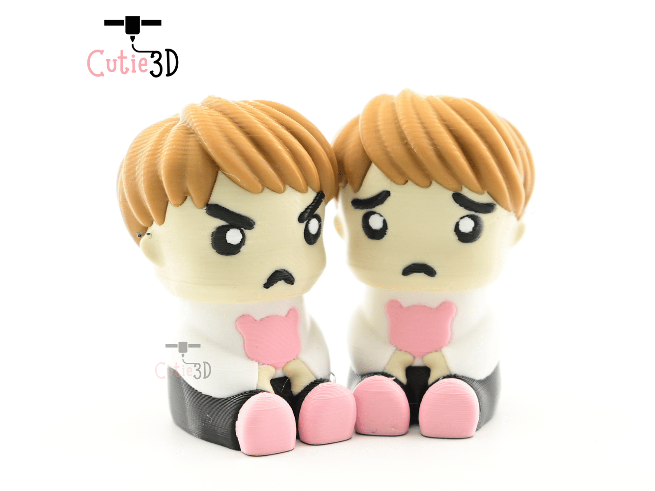 Digital Downloads - Cutie3D Set Of Chibi Emotional Expressions Keycap Fidget Clicker Keychain - Cute Backpack Keychain