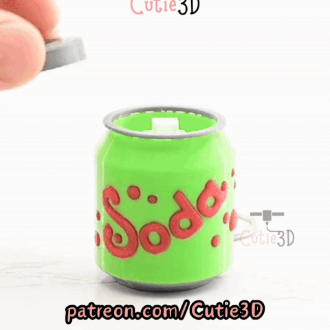 Digital Downloads - Cutie3D Soda Can Keycap Fidget Clicker Keychain - Cute Backpack Keychain