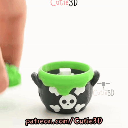 Digital Downloads - Cutie3D Spooky Halloween Poison Cauldron Keycap Fidget Clicker Keychain - Cute Backpack Keychain