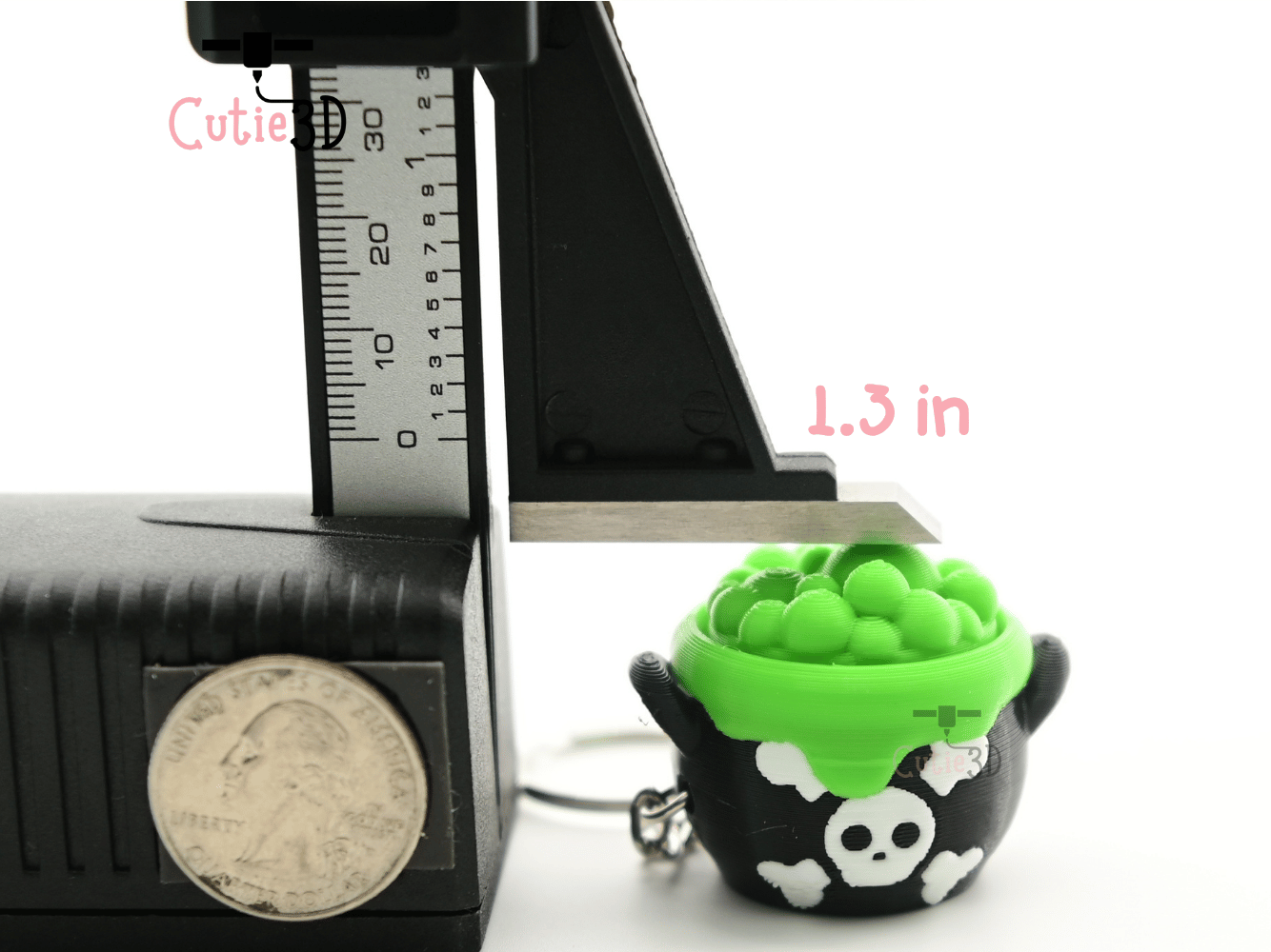 Digital Downloads - Cutie3D Spooky Halloween Poison Cauldron Keycap Fidget Clicker Keychain - Cute Backpack Keychain