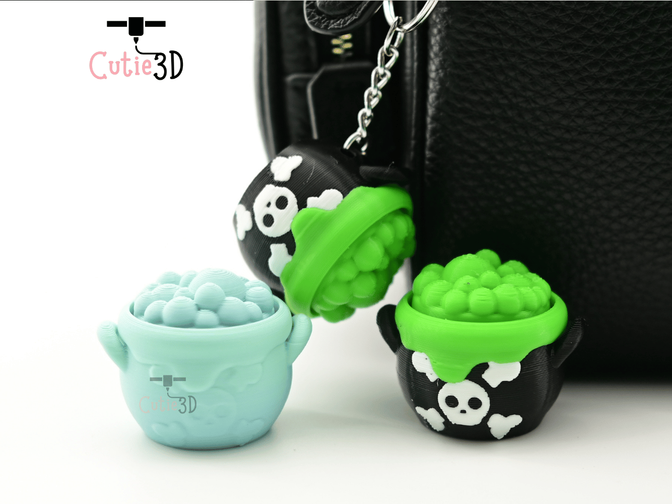 Digital Downloads - Cutie3D Spooky Halloween Poison Cauldron Keycap Fidget Clicker Keychain - Cute Backpack Keychain