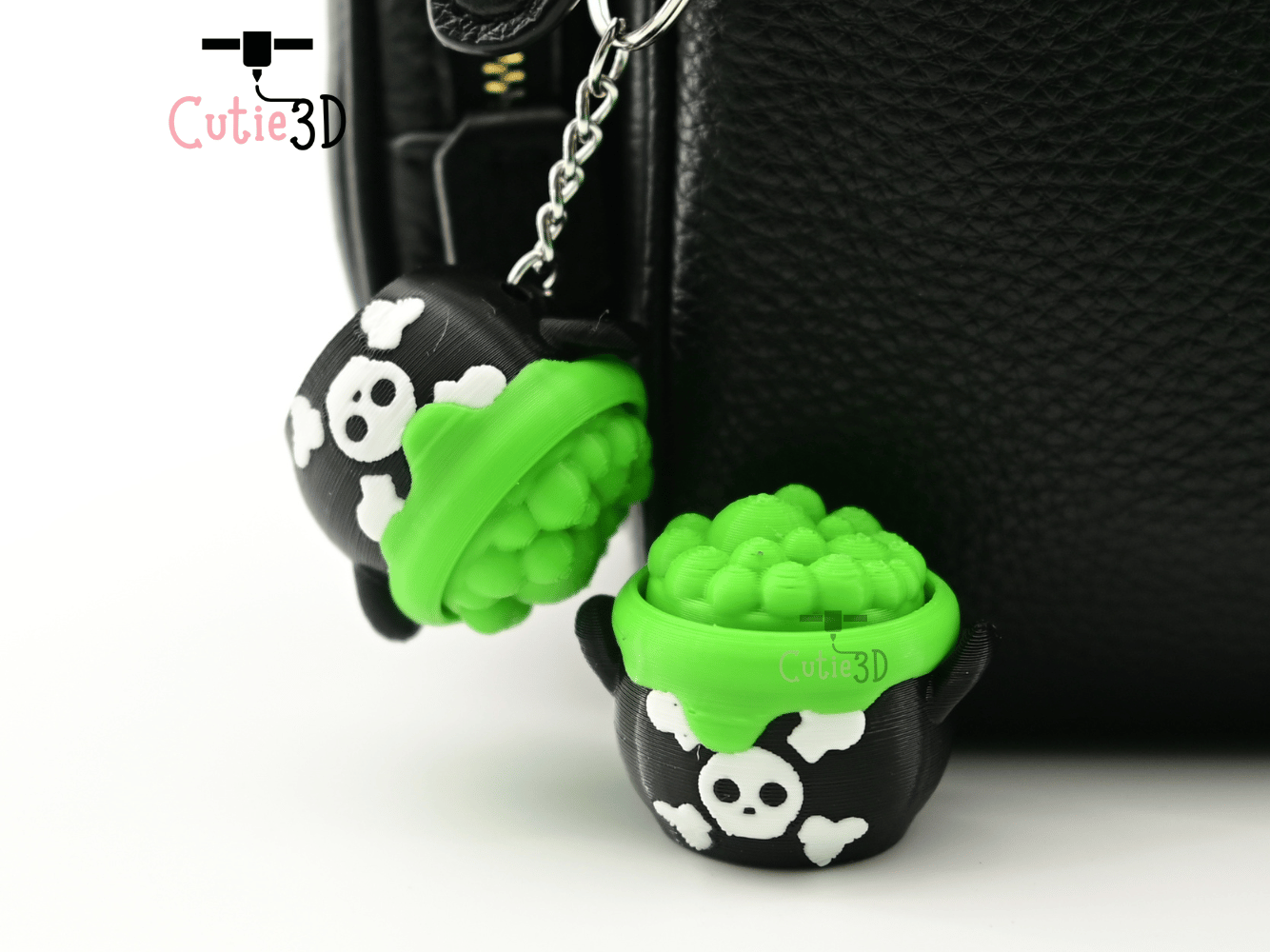 Digital Downloads - Cutie3D Spooky Halloween Poison Cauldron Keycap Fidget Clicker Keychain - Cute Backpack Keychain