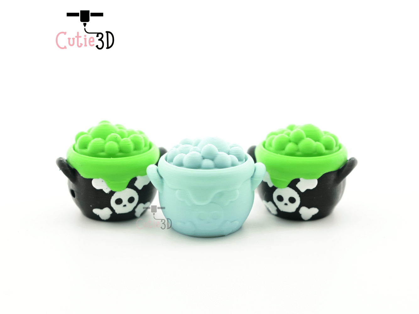 Digital Downloads - Cutie3D Spooky Halloween Poison Cauldron Keycap Fidget Clicker Keychain - Cute Backpack Keychain