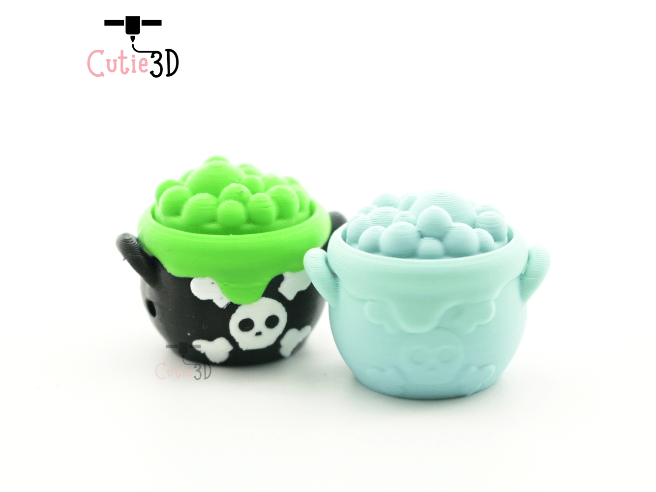 Digital Downloads - Cutie3D Spooky Halloween Poison Cauldron Keycap Fidget Clicker Keychain - Cute Backpack Keychain