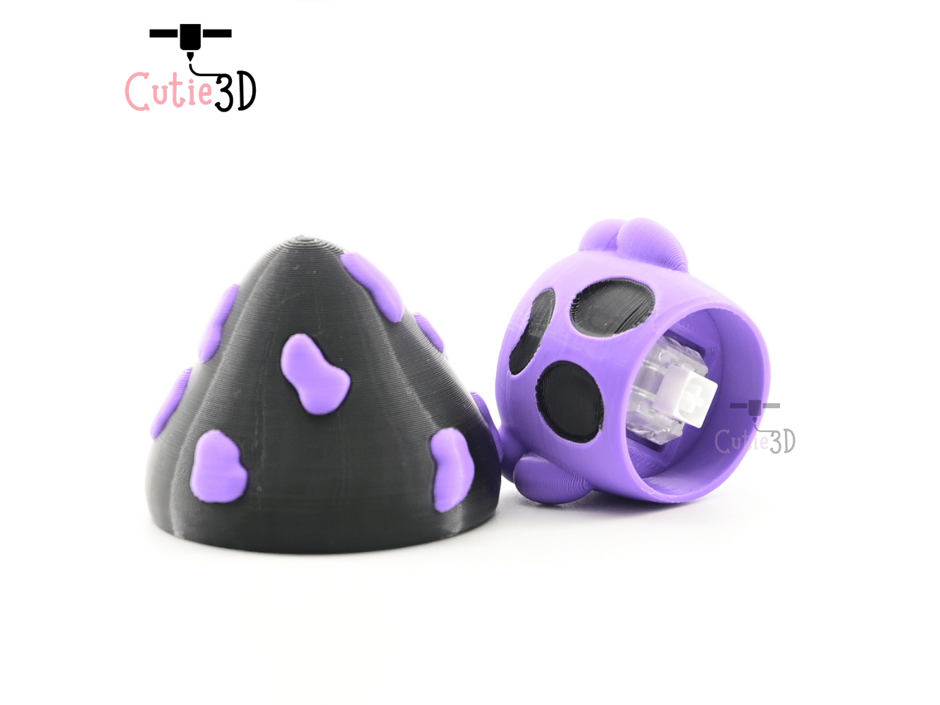 Digital Downloads - Cutie3D Spooky Halloween Poison Mushroom Keycap Fidget Clicker Keychain - Cute Backpack Keychain