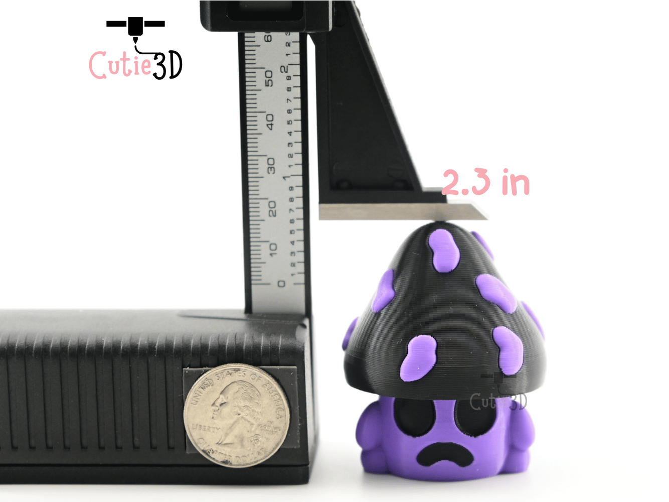Digital Downloads - Cutie3D Spooky Halloween Poison Mushroom Keycap Fidget Clicker Keychain - Cute Backpack Keychain