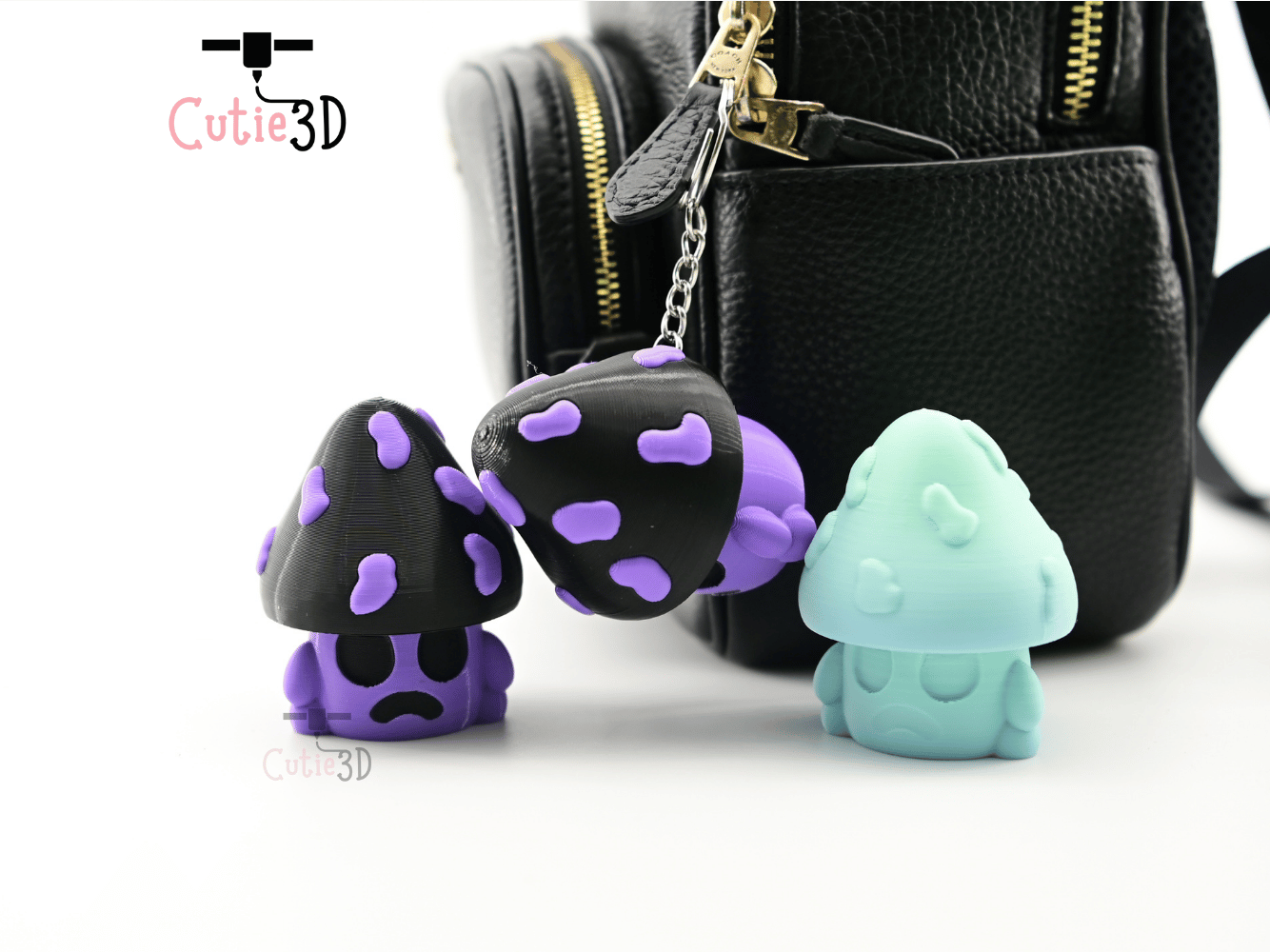 Digital Downloads - Cutie3D Spooky Halloween Poison Mushroom Keycap Fidget Clicker Keychain - Cute Backpack Keychain