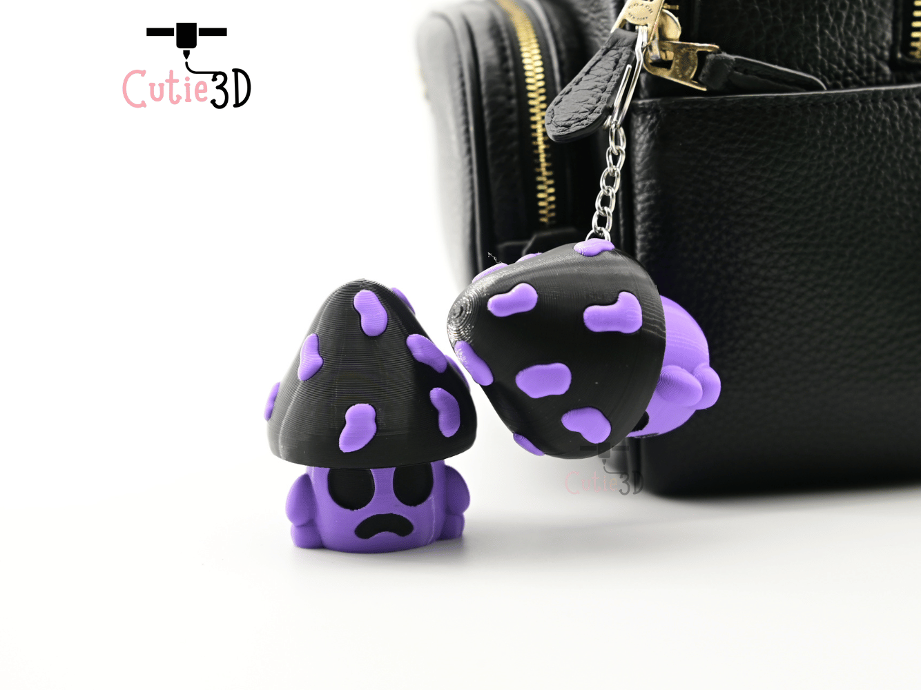 Digital Downloads - Cutie3D Spooky Halloween Poison Mushroom Keycap Fidget Clicker Keychain - Cute Backpack Keychain