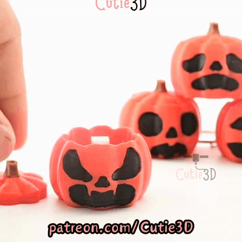 Digital Downloads - Cutie3D Spooky Halloween Pumpkin Set Keycap Fidget Clicker Keychain - Cute Backpack Keychain