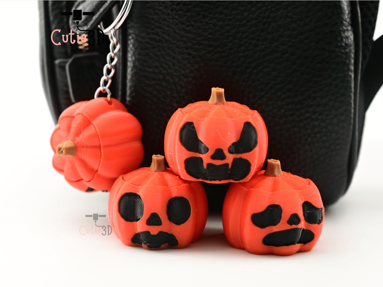 Digital Downloads - Cutie3D Spooky Halloween Pumpkin Set Keycap Fidget Clicker Keychain - Cute Backpack Keychain