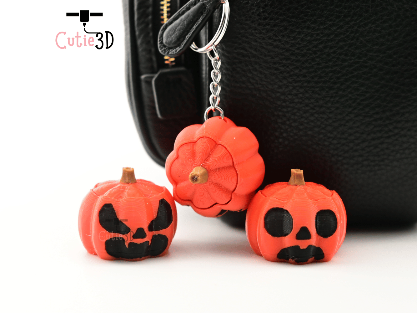 Digital Downloads - Cutie3D Spooky Halloween Pumpkin Set Keycap Fidget Clicker Keychain - Cute Backpack Keychain