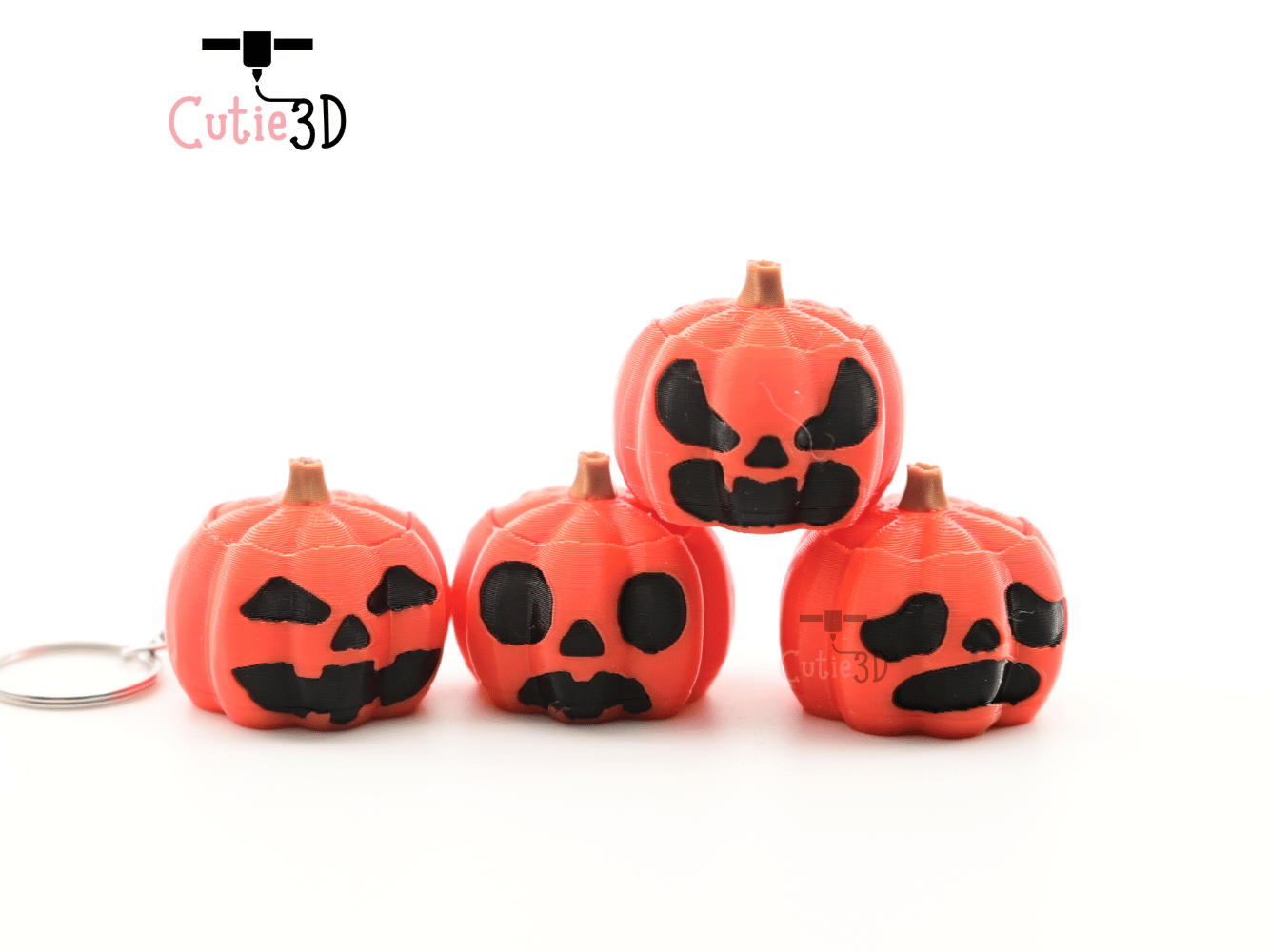Digital Downloads - Cutie3D Spooky Halloween Pumpkin Set Keycap Fidget Clicker Keychain - Cute Backpack Keychain