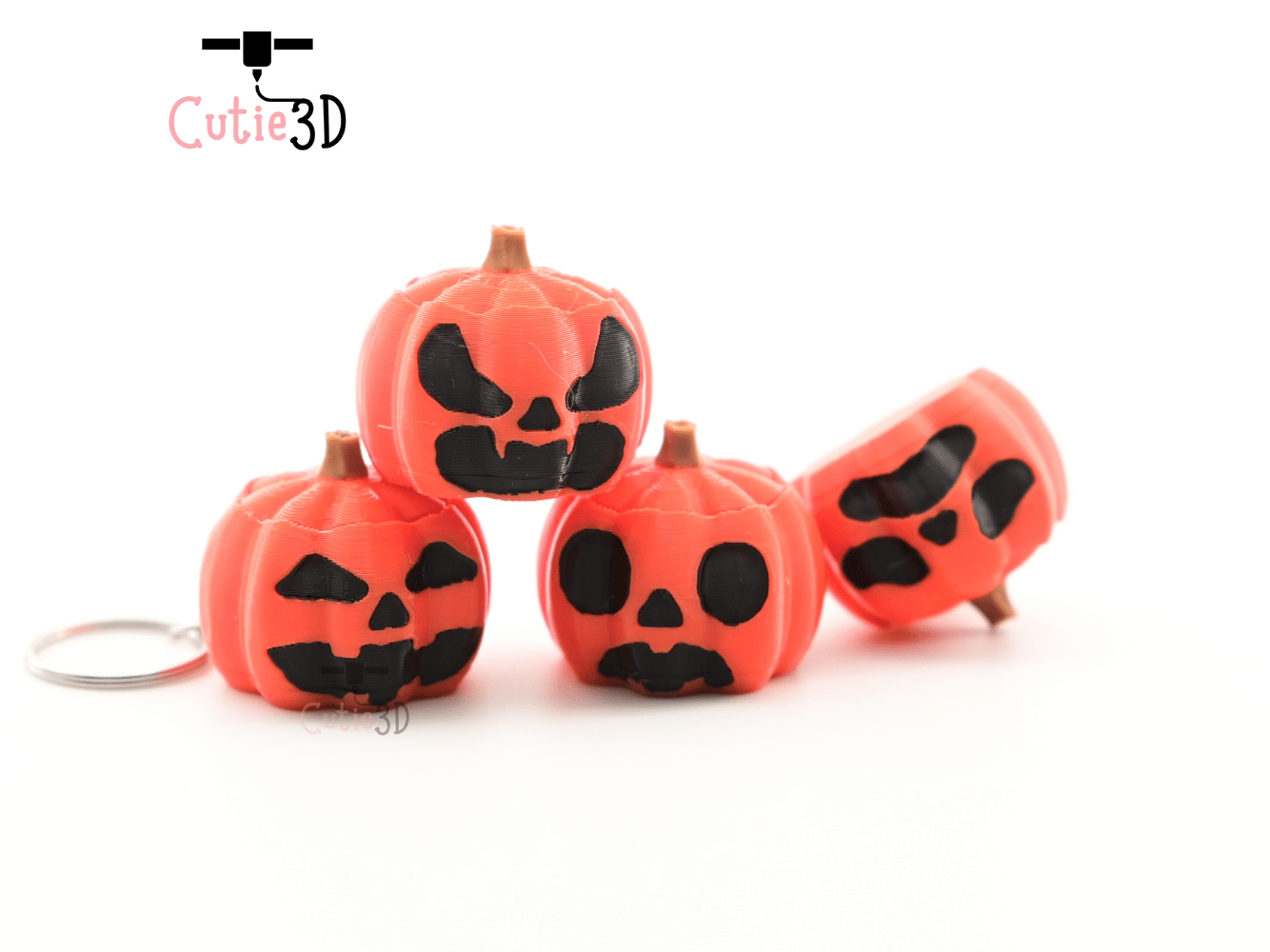 Digital Downloads - Cutie3D Spooky Halloween Pumpkin Set Keycap Fidget Clicker Keychain - Cute Backpack Keychain