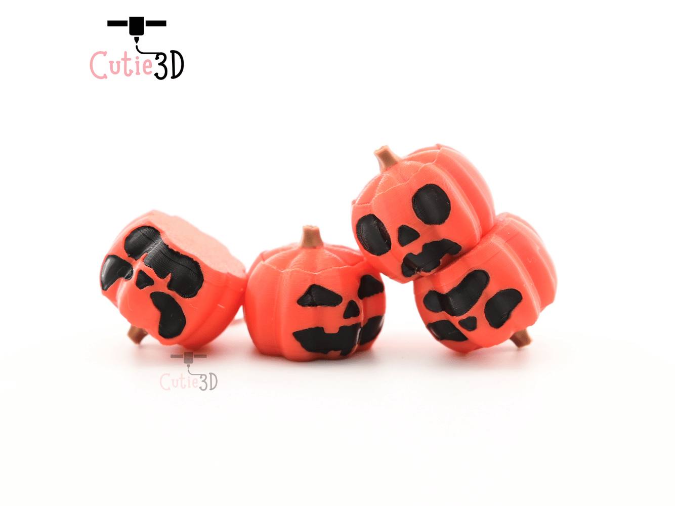 Digital Downloads - Cutie3D Spooky Halloween Pumpkin Set Keycap Fidget Clicker Keychain - Cute Backpack Keychain