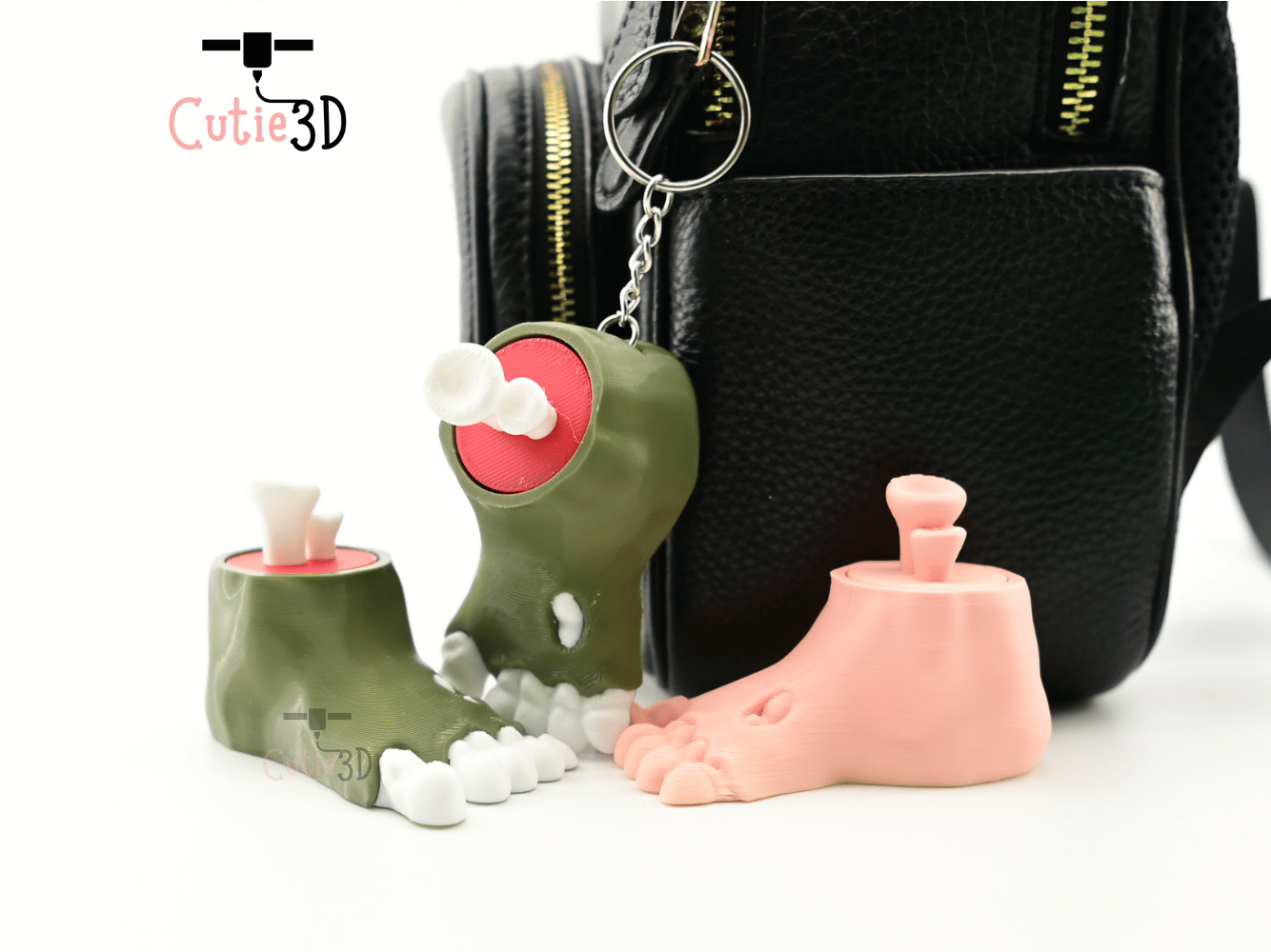 Digital Downloads - Cutie3D Spooky Halloween Zombie Foot Keycap Fidget Clicker Keychain - Cute Backpack Keychain