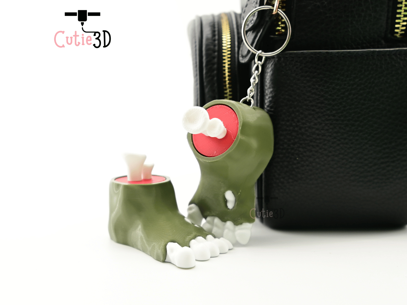 Digital Downloads - Cutie3D Spooky Halloween Zombie Foot Keycap Fidget Clicker Keychain - Cute Backpack Keychain