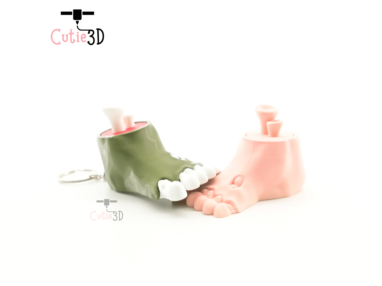 Digital Downloads - Cutie3D Spooky Halloween Zombie Foot Keycap Fidget Clicker Keychain - Cute Backpack Keychain