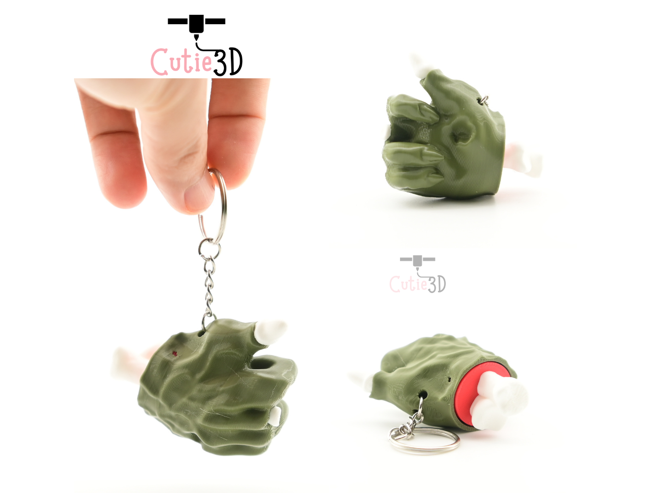 Digital Downloads - Cutie3D Spooky Halloween Zombie Hand Set Keycap Fidget Clicker Keychain - Cute Backpack Keychain