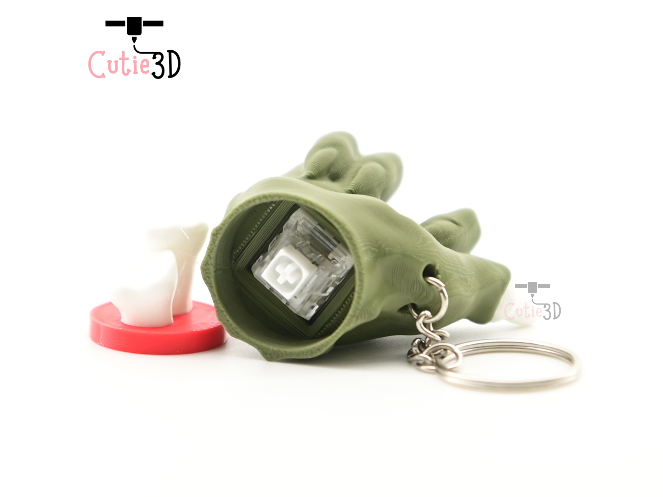 Digital Downloads - Cutie3D Spooky Halloween Zombie Hand Set Keycap Fidget Clicker Keychain - Cute Backpack Keychain